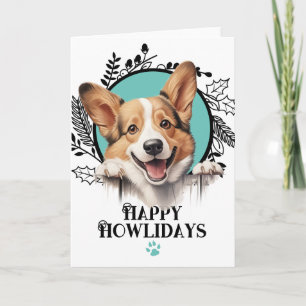 Feliz Howlidays Pembroke Welsh Corgi Perro Navidad