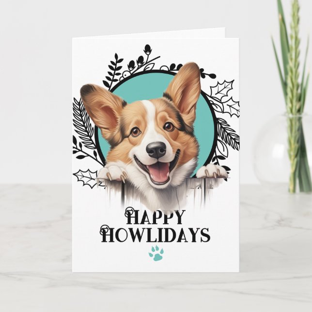 Feliz Howlidays Pembroke Welsh Corgi Perro Navidad (Anverso)
