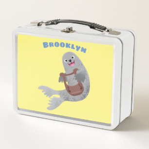 Feliz ilustracion de personalizado de foca de arpa