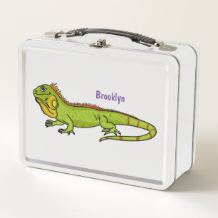 Feliz ilustracion personalizado de iguana verde