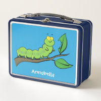 Feliz ilustracion personalizado de oruga verde