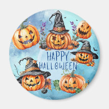 Feliz imán de calabaza de Halloween