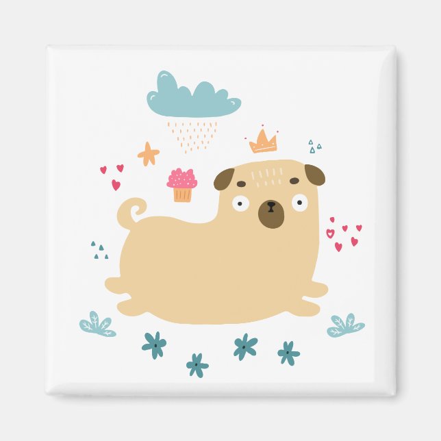 Feliz Imán de Pug (Frente)