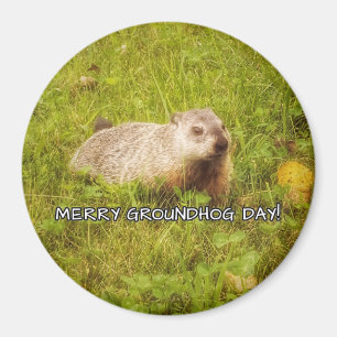 Feliz imán del día de la marmota