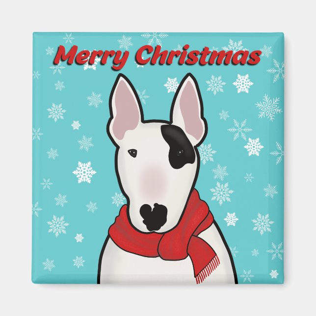 Feliz imán navideño con Rex el TV Terrier (Frente)
