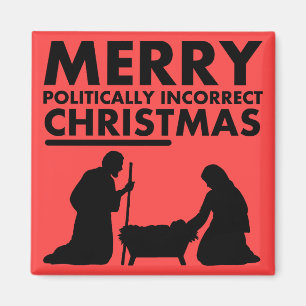 Feliz imán navideño políticamente incorrecto
