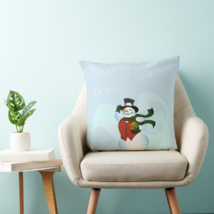 Feliz invierno gran almohada cuadrada
