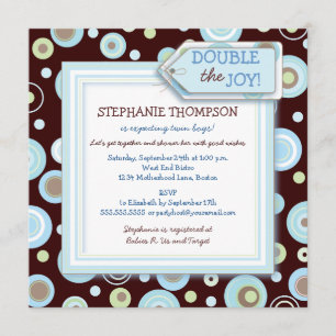 Feliz invitación a Baby Shower al Twin Boy Blue Do