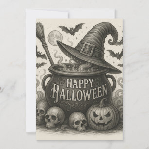 Feliz Invitación a Cauldron de Halloween