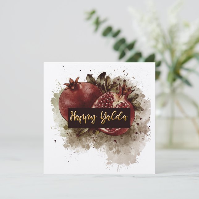 Feliz invitación a celebraciones de la noche de Ya (Anverso de pie)