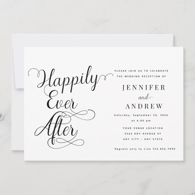 Feliz | Invitación a la boda de la recepción (Anverso)