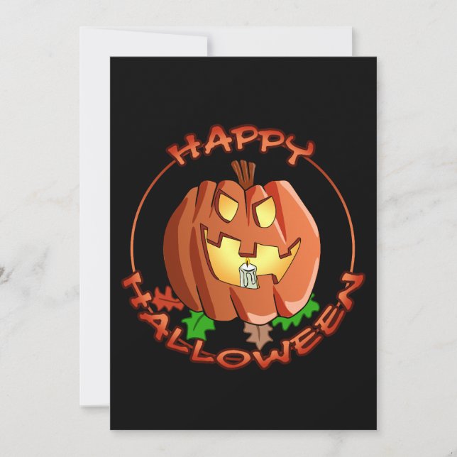 Feliz invitación a la calabaza de Halloween (Anverso)