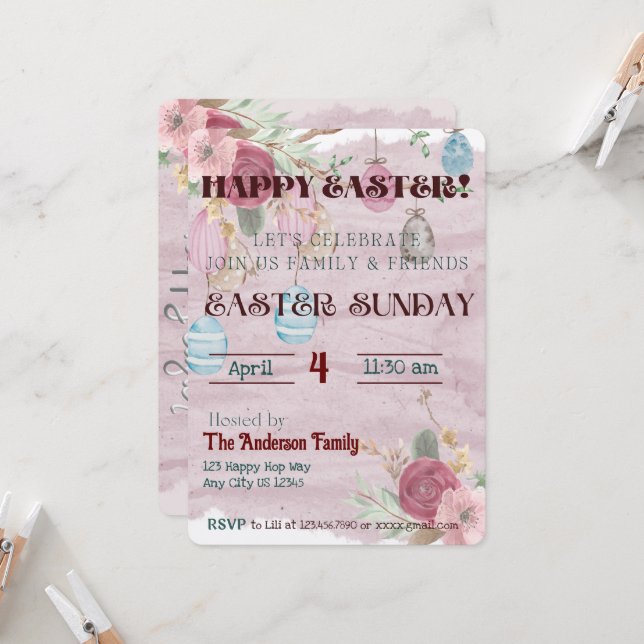 Feliz invitación a la celebración de Pascua (Anverso/Reverso In Situ)