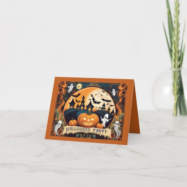 Feliz invitación a la fiesta de Halloween (Anverso)