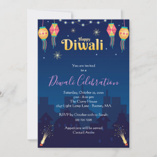 Feliz invitación a la fiesta Diwali
