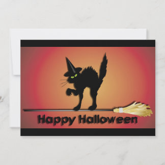 Feliz invitación a un gato de Halloween