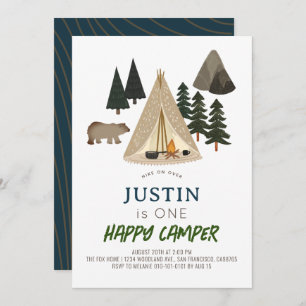 Feliz Invitación al primer cumpleaños de Camper Te