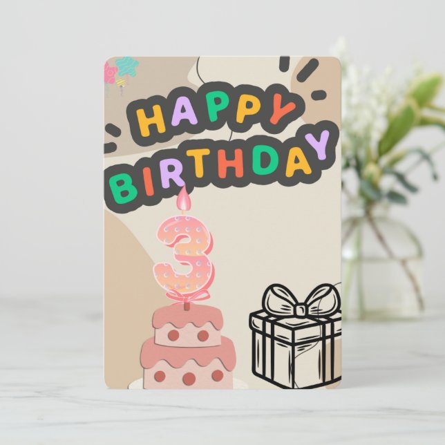 FELIZ INVITACIÓN DE CUMPLEAÑOS (Anverso de pie)