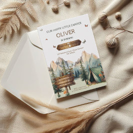 Feliz Invitación de cumpleaños de Camper Adventure
