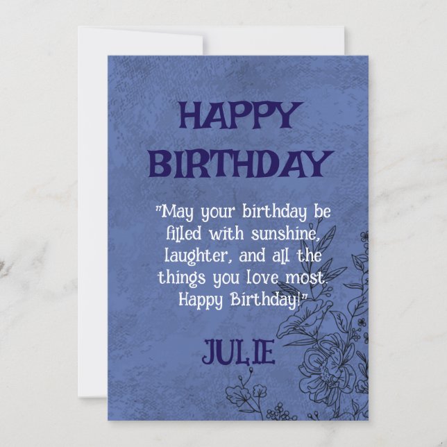 FELIZ INVITACIÓN DE CUMPLEAÑOS JULIE (Anverso)