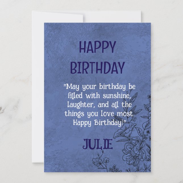 FELIZ INVITACIÓN DE CUMPLEAÑOS JULIE (Anverso)