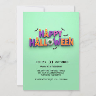 Feliz Invitación de halloween al béisbol