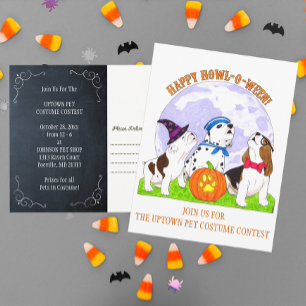Feliz invitación de Halloween para perros Howl-o-W