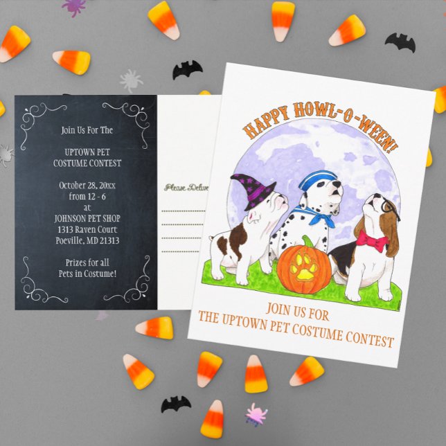 Feliz invitación de Halloween para perros Howl-o-W (Subido por el creador)