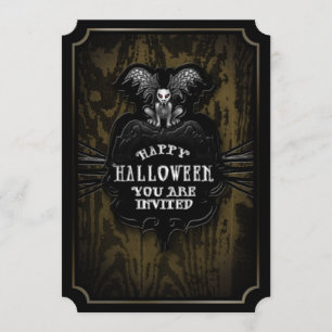 Feliz invitación de Halloween Spooky Gargoyle
