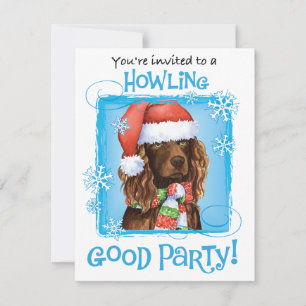 Feliz Invitación de Howliday Boykin Spaniel