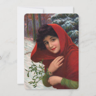 Feliz invitación de la doncella del muérdago