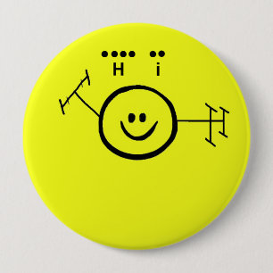 Feliz Jamón y "Hola" en el botón Morse Code