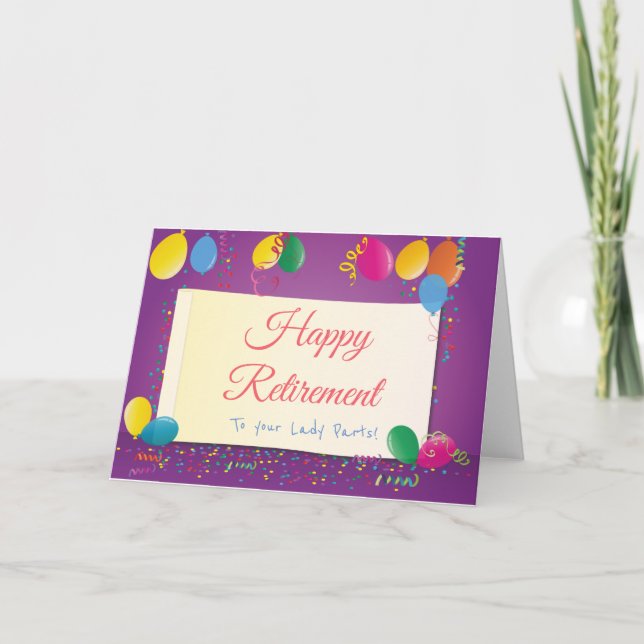 Feliz Jubilación A Tu Tarjeta De Piezas De Dama (Anverso)