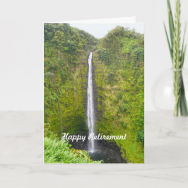 Feliz Jubilación, cataratas Akaka, Hawaii, tarjeta