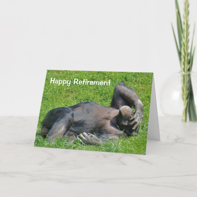 Feliz Jubilación - Tarjeta de felicitación Chimpan (Anverso)