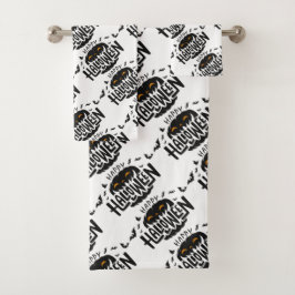 Feliz juego de toallas de baño de calabaza de Hall