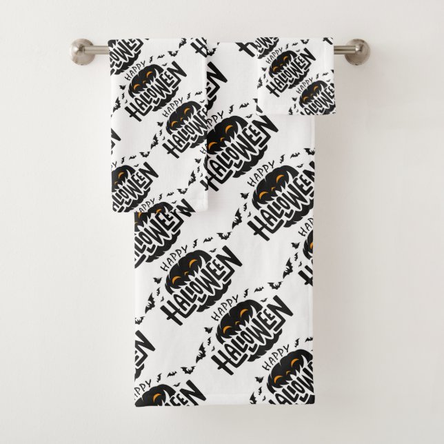 Feliz juego de toallas de baño de calabaza de Hall (In situ)