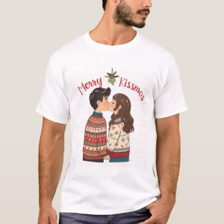 Feliz Kissmas – Camiseta Navideña de Pareja Besánd
