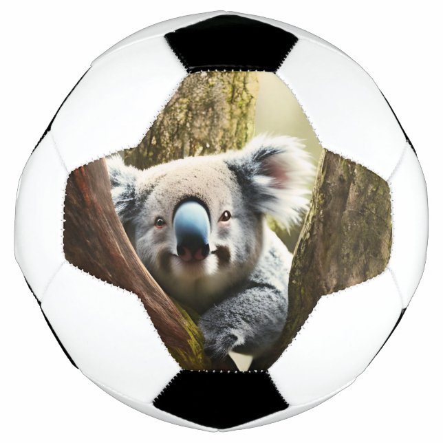 Feliz Koala Australiano En Árbol, Balón De Fútbol (Anverso)