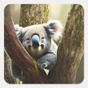 Feliz Koala Australiano En Árbol, Pegatinas