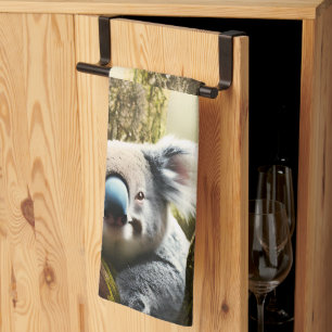 Feliz Koala Australiano En Árbol, Toalla De Plato