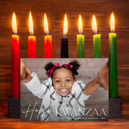 Feliz Kwanzaa Elegante + moderna tarjeta de fotos