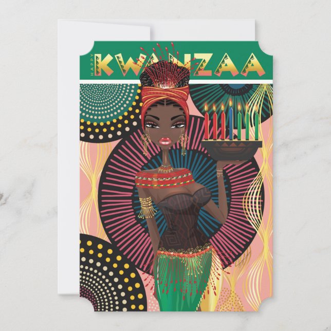 Feliz Kwanzaa Hermosa tarjeta de vacaciones de Chi (Anverso)