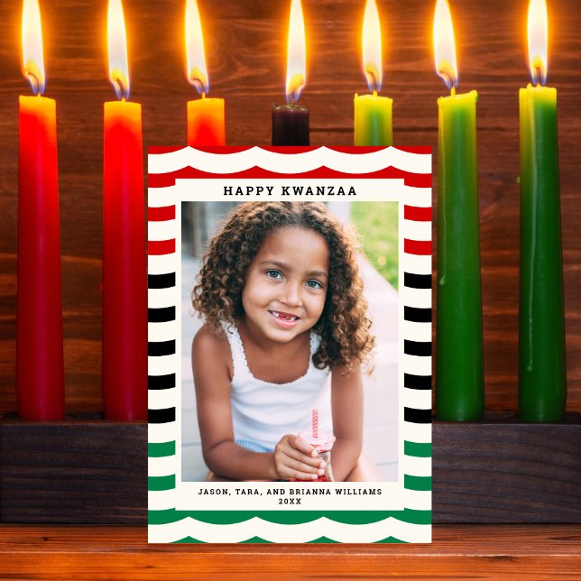 Feliz Kwanzaa Tarjeta fotográfica moderna de banda (Subido por el creador)