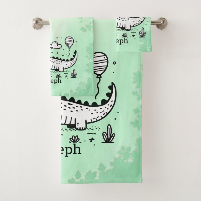 Feliz lagarto con globo - Arte de guardería (In situ)