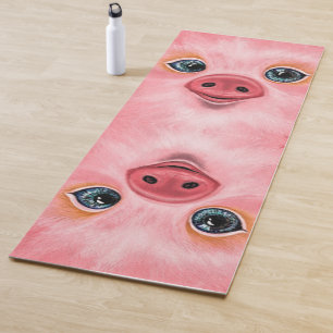 Feliz Lechón Gracioso Yoga Mat - Sonrisa