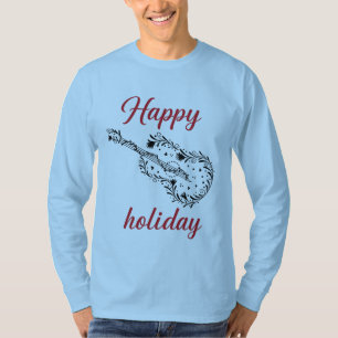 Feliz letra de guión de vacaciones Camiseta de man