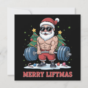 Feliz Levantamiento de Navidad Santa Gimnasio de F