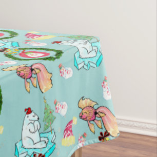 Feliz mantel navideño, pez de oso polar