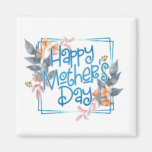 Feliz marco floral del día de la madre  Imán